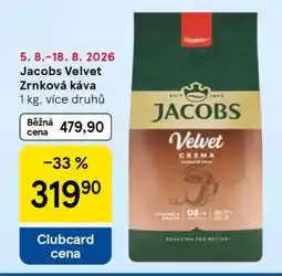 Tesco Jacobs Velvet Zrnková káva nabídka