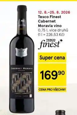 Tesco Tesco Finest Cabernet Moravia víno nabídka