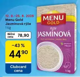 Tesco MENU GOLD Jasmínová rýže 1 kg nabídka