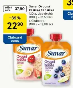 Tesco Sunar Ovocná kašička Kapsička nabídka