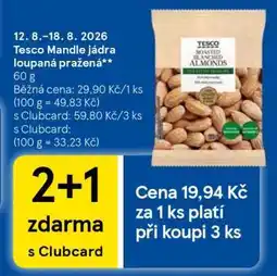 Tesco Tesco Mandle jádra loupaná pražená nabídka