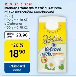 Tesco Mlékárna Valašské Meziříčí Kefírové mléko nízkotučné neochucené nabídka