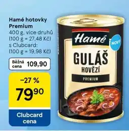 Tesco Hamé hotovky Premium nabídka