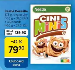 Tesco Nestlé cereálie nabídka