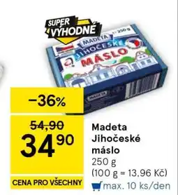 Tesco Madeta Jihočeské máslo nabídka