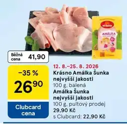Tesco KRÁSNO AMÁLKA, ŠUNKA NEJVYŠŠÍ JAKOSTI nabídka