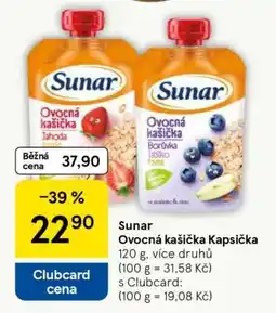 Tesco Sunar Ovocná kašička Kapsička nabídka