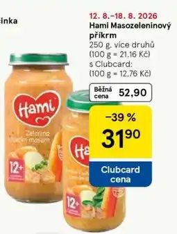 Tesco Hami masozeleninový příkrm nabídka
