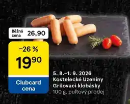 Tesco Kostelecké Uzeniny Grilovací klobásky nabídka