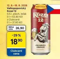 Tesco VELKOPOPOVICKÝ KOZEL 12 nabídka