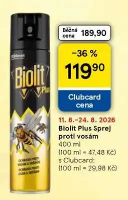 Tesco Biolit Plus sprej proti vosám nabídka