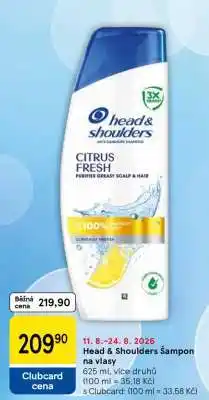 Tesco Head&Shoulders šampon na vlasy nabídka