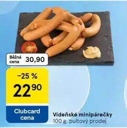 Tesco Vídeňské minipárečky nabídka