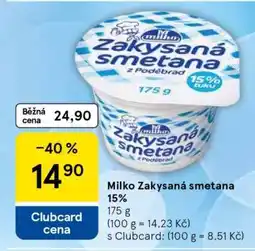 Tesco Milko Zakysaná smetana 15% nabídka