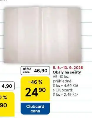 Tesco OBALY NA SEŠITY nabídka