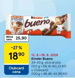 Tesco KINDER BUENO nabídka