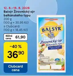 Tesco Balsýr Žirovnický sýr balkánského typu nabídka