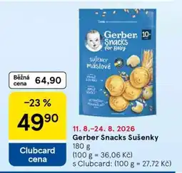 Tesco Gerber Snacks Sušenky nabídka