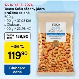 Tesco Tesco Kešu ořechy jádra pražená solená nabídka