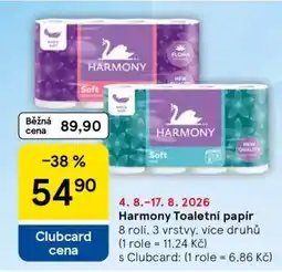 Tesco Harmony toaletní papír nabídka