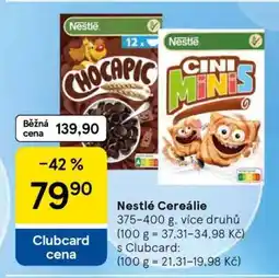 Tesco Nestlé cereálie nabídka