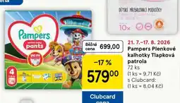 Tesco Pampers Plenkové kalhotky Tlapková patrola nabídka