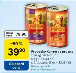 Tesco Propesko konzervy pro psy nabídka