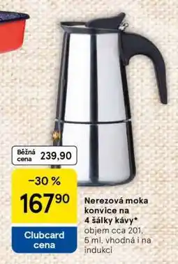 Tesco Nerezová moka konvice na 4 šálky kávy nabídka