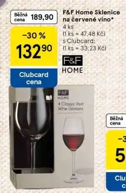 Tesco F&F Home Sklenice na červené víno nabídka