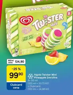 Tesco Algida Twister Mini Pineapple zmrzlina nabídka