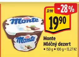 Albert Monte mléčný dezert nabídka