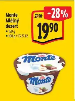 Albert Monte mléčný dezert nabídka