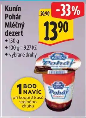 Albert Kunín Pohár mléčný dezert nabídka