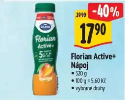 Albert Florian Active nápoj nabídka