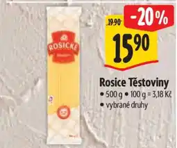 Albert Rosice Těstoviny nabídka