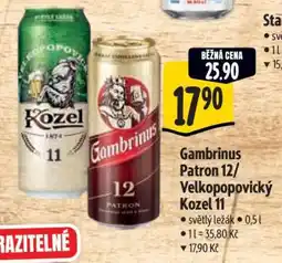 Albert Gambrinus Patron 12, Velkopopovický Kozel 11 nabídka