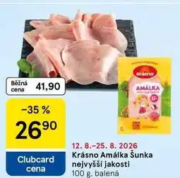 Tesco Krásno Amálka Šunka nejvyšší jakosti, 100 g, balená nabídka