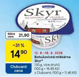 Tesco Bohušovická mlékárna Skyr, 130 g, více druhů nabídka