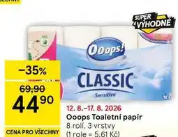 Tesco Ooops Toaletní papír, 8 rolí. 3 vrstvy nabídka