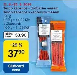 Tesco Tesco Kabanos s drůbežím masem nabídka