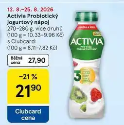 Tesco Activia Probiotický jogurtový nápoj, 270-280 g, více druhů nabídka