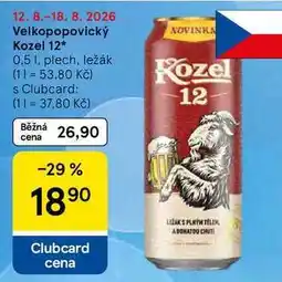 Tesco Velkopopovický Kozel 12, 0.5 l, plech nabídka