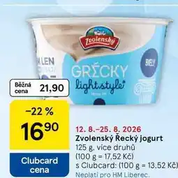 Tesco Zvolenský Řecký jogurt, 125 g, více druhů nabídka