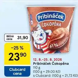 Tesco Pribináček Čokopěna nabídka