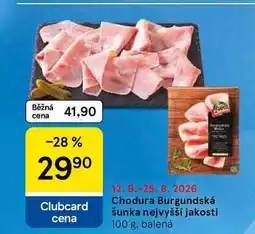 Tesco Chodura Burgundská šunka nejvyšší jakosti, 100 g, balená nabídka