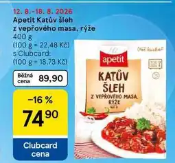 Tesco Apetit Katův šleh z vepřového masa, rýže nabídka