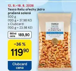 Tesco Tesco Kešu ořechy jádra pražená solená nabídka