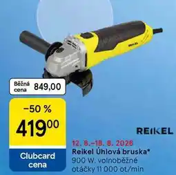 Tesco Reikel Úhlová bruska, 900 W, volnoběžné otáčky 11 000 ot/min nabídka