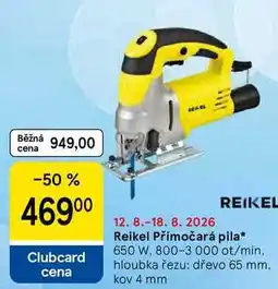 Tesco Reikel Přímočará pila, 650 W, 800-3 000 ot/min. hloubka řezu: dřevo 65 mm. kov 4 mm nabídka