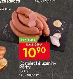Hruška Kostelecké uzeniny Párky nabídka